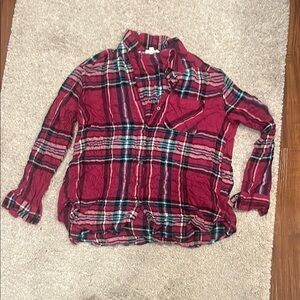 Plaid Kids Shirt in Red and Blue